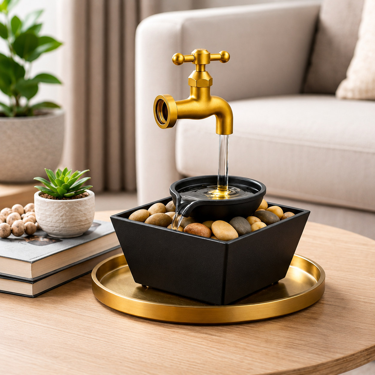 AquaFlow™ – Premium Floating Faucet LED Fountain